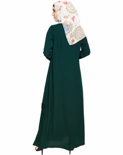 Graceful Lacy Green Abaya - Image 6