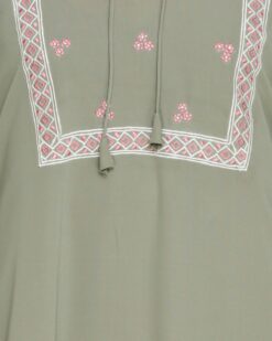Boho Embroidered Dead Mint Abaya - Image 7
