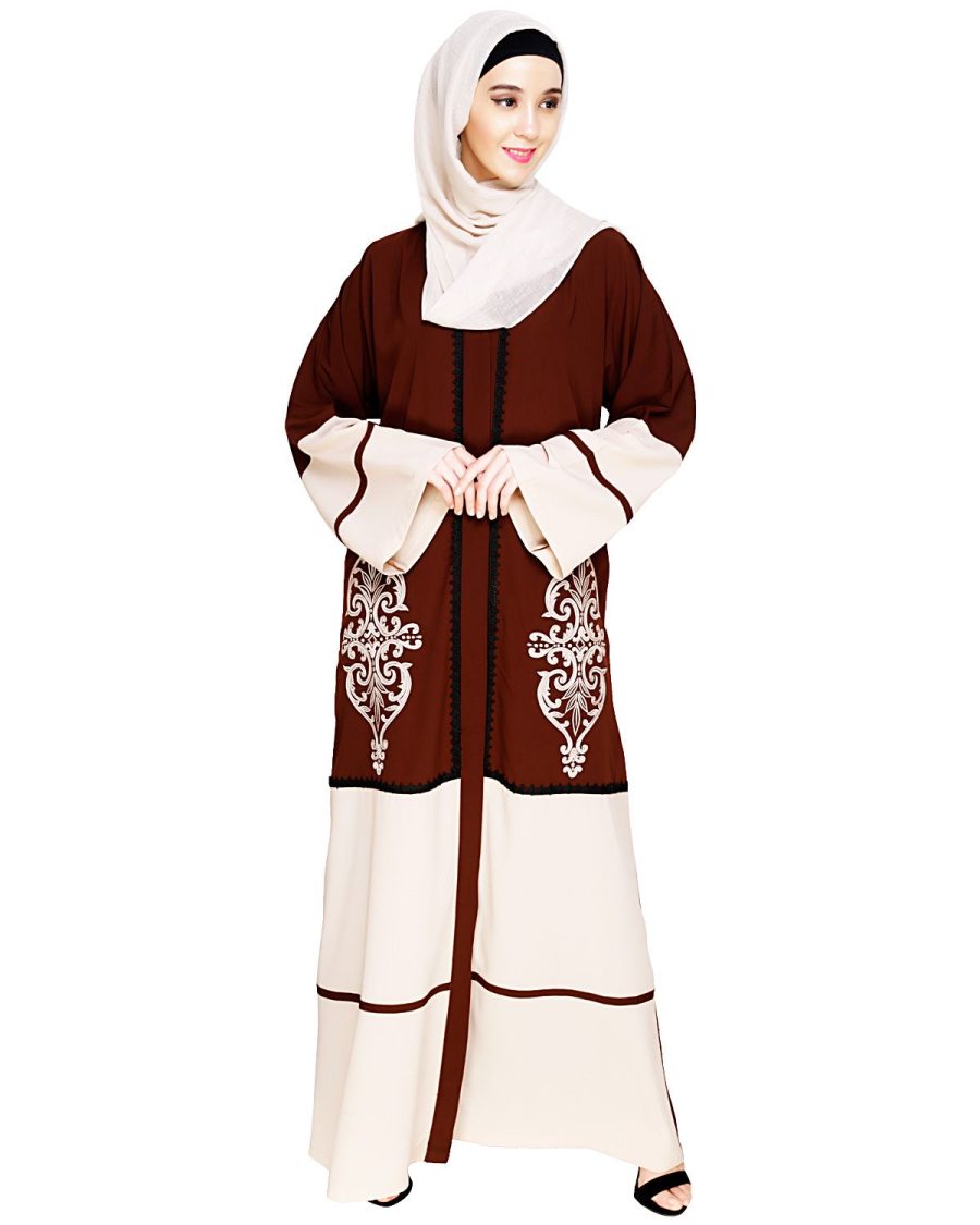 embroidered abaya designs | Dubai Style Abaya | Brown Abaya