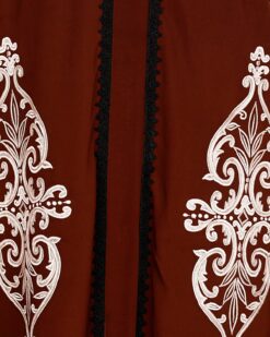 Flamboyant Embroidered Brown Dubai Style Abaya - Image 7