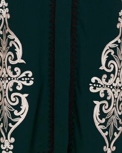 Flamboyant Embroidered Green Dubai Style Abaya - Image 8