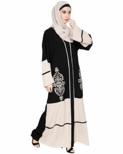 Flamboyant Embroidered Black Dubai Style Abaya - Image 3