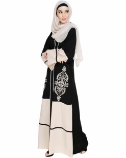 Flamboyant Embroidered Black Dubai Style Abaya - Image 4