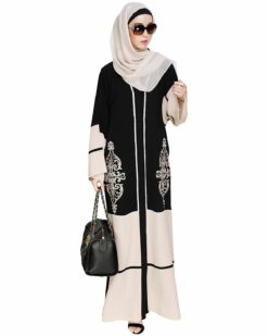 Flamboyant Embroidered Black Dubai Style Abaya - Image 5