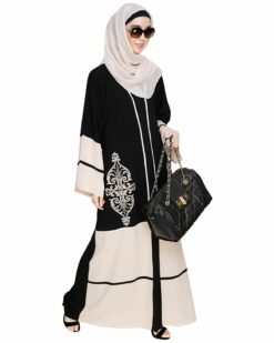Flamboyant Embroidered Black Dubai Style Abaya - Image 6