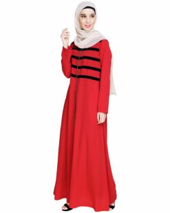 Enticing Stripes Maroon Abaya - Image 3