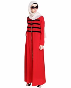 Enticing Stripes Maroon Abaya - Image 4