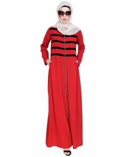 Enticing Stripes Maroon Abaya - Image 5
