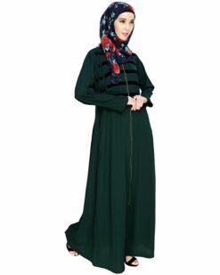 Alternative view of Enticing Stripes Green Abaya