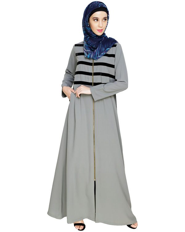 grey and black abaya | kaftan style abaya | fancy abaya in pakistan