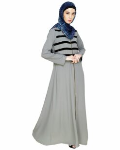 Enticing Stripes Grey Abaya - Image 3