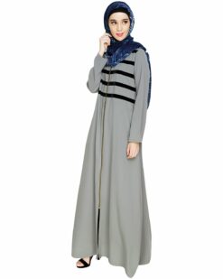 Enticing Stripes Grey Abaya - Image 6