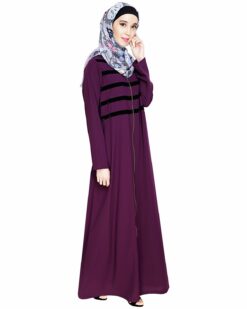 Alternative view of Enticing Stripes Purple Abaya