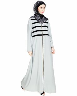 Enticing Stripes Sage Green Abaya - Image 3