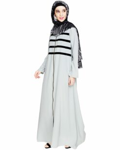 Enticing Stripes Sage Green Abaya - Image 4