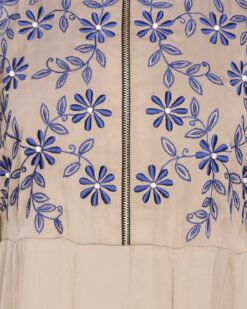 Beautiful Embroidered Yoke Beige Abaya - Image 7