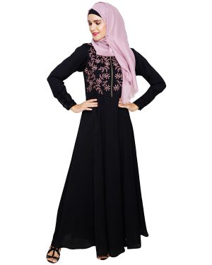 black abaya with hijab | embroidered abaya | new abaya design