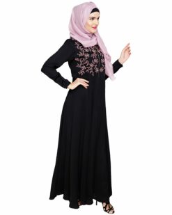 Alternative view of Beautiful Embroidered Yoke Black Abaya