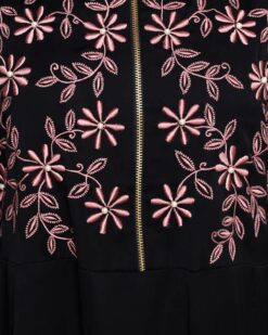 Beautiful Embroidered Yoke Black Abaya - Image 7