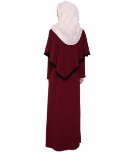 Wine Fancy Cape Abaya - Image 6
