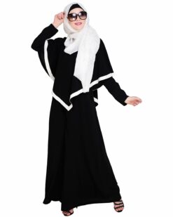Alternative view of Black Fancy Cape Abaya