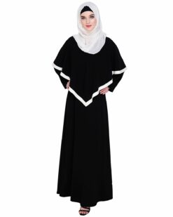 Black Fancy Cape Abaya - Image 3