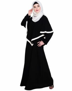 Black Fancy Cape Abaya - Image 4