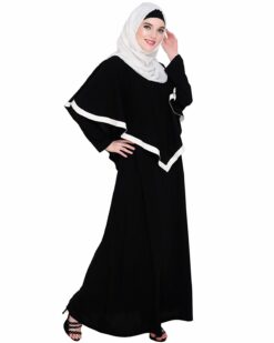 Black Fancy Cape Abaya - Image 7