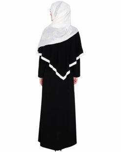 Black Fancy Cape Abaya - Image 6