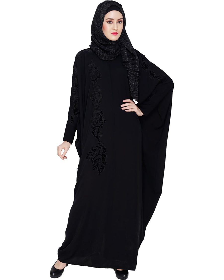 black kaftan abaya | dubai abaya online shopping in pakistan | embroidered abaya