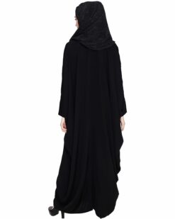 Floral Applique Black Kaftan Abaya - Image 6