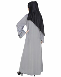 Floral Embellished Grey Dubai Style Abaya - Image 7