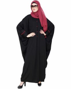 Graceful Pleated Black Kaftan - Image 3