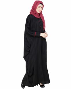 Graceful Pleated Black Kaftan - Image 5