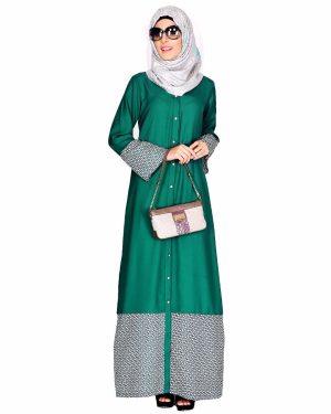 printed abaya design | sea green abaya | abaya for summer