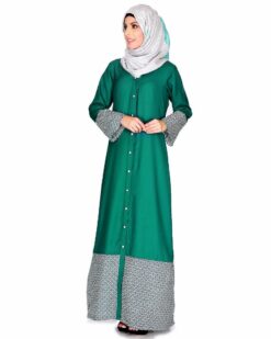 Alternative view of Printed Bottom & sleeve Abaya