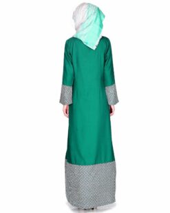 Printed Bottom & sleeve Abaya - Image 5