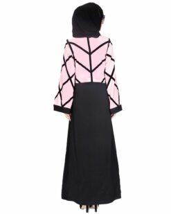 Pink And Black Abaya - Image 4