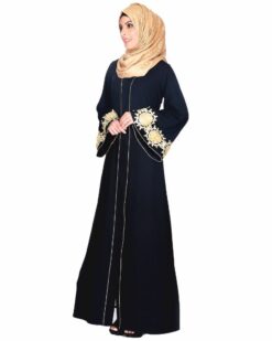 Alternative view of Black Abaya With Embellished Bell Sleeve