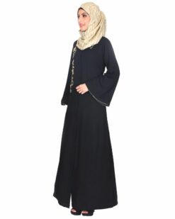 Beautiful Embroidered Black Abaya - Image 3