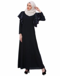 Alternative view of Butterfly Blue sequined Abaya
