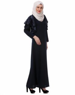 Butterfly Blue sequined Abaya - Image 3