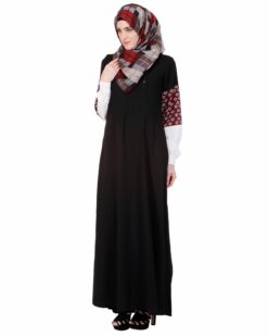 Alternative view of Tri-color Sleeve Black Abaya