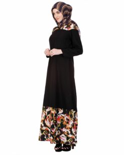 Vibrant Marble Print Panel Abaya - Image 5