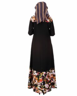 Vibrant Marble Print Panel Abaya - Image 6