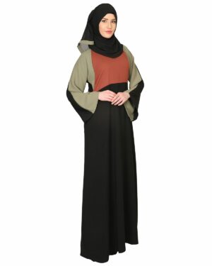 Alternative view of Color Block Designer Abaya Blue