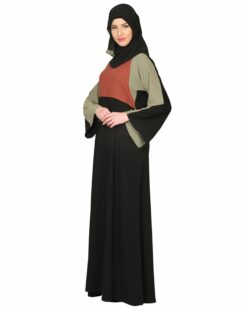 Color Block Designer Abaya Blue - Image 3