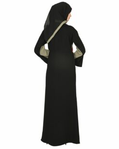 Color Block Designer Abaya Blue - Image 4