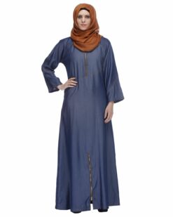 Dark Blue Denim Abaya - Image 4