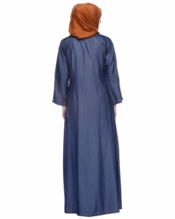 Dark Blue Denim Abaya - Image 5